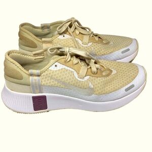 Women’s Nike Reposto Camel,White & Purple Tennis Shoes Size 9